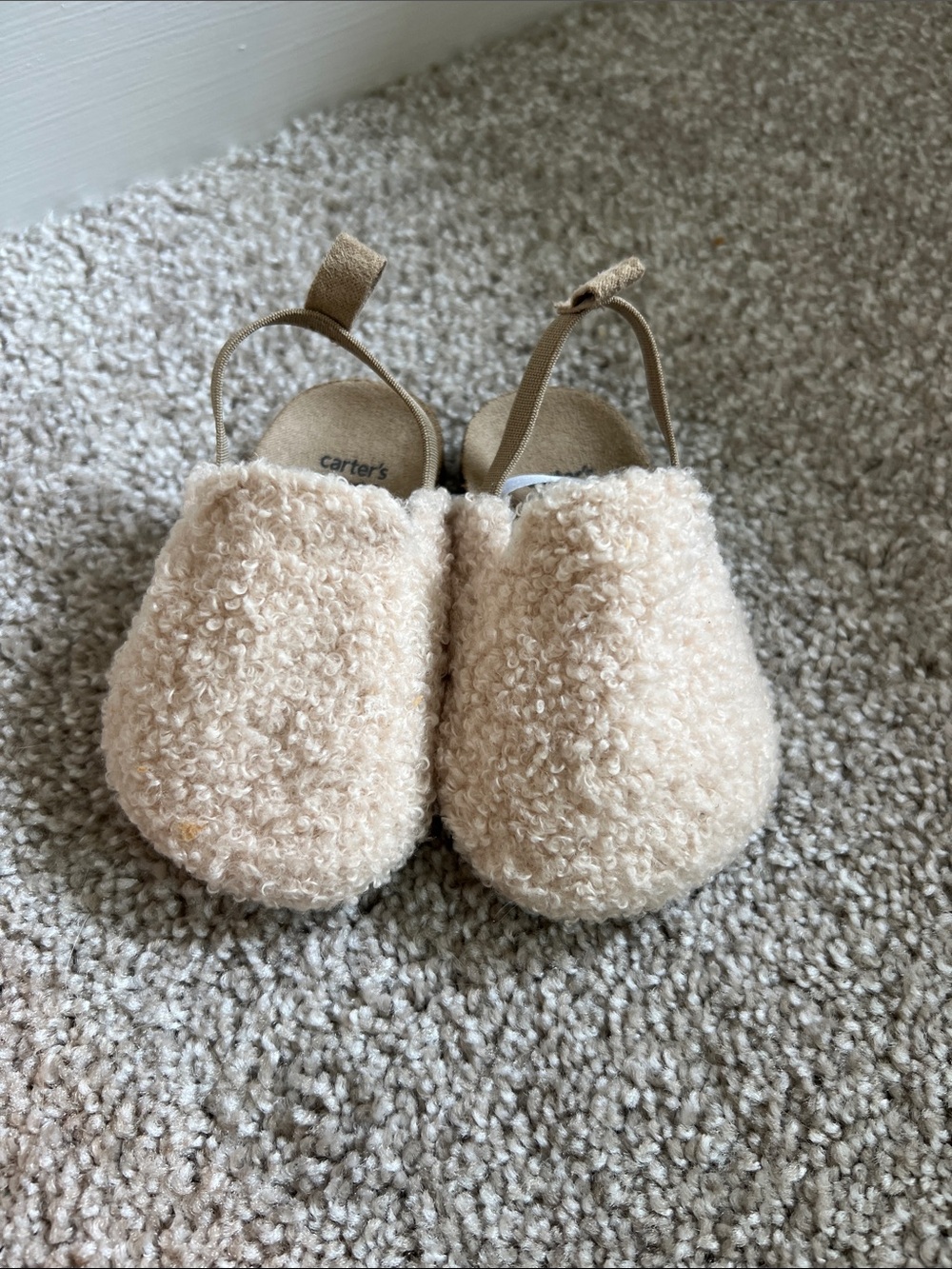 Carter's Beige Sherpa Baby Slip-On Shoes